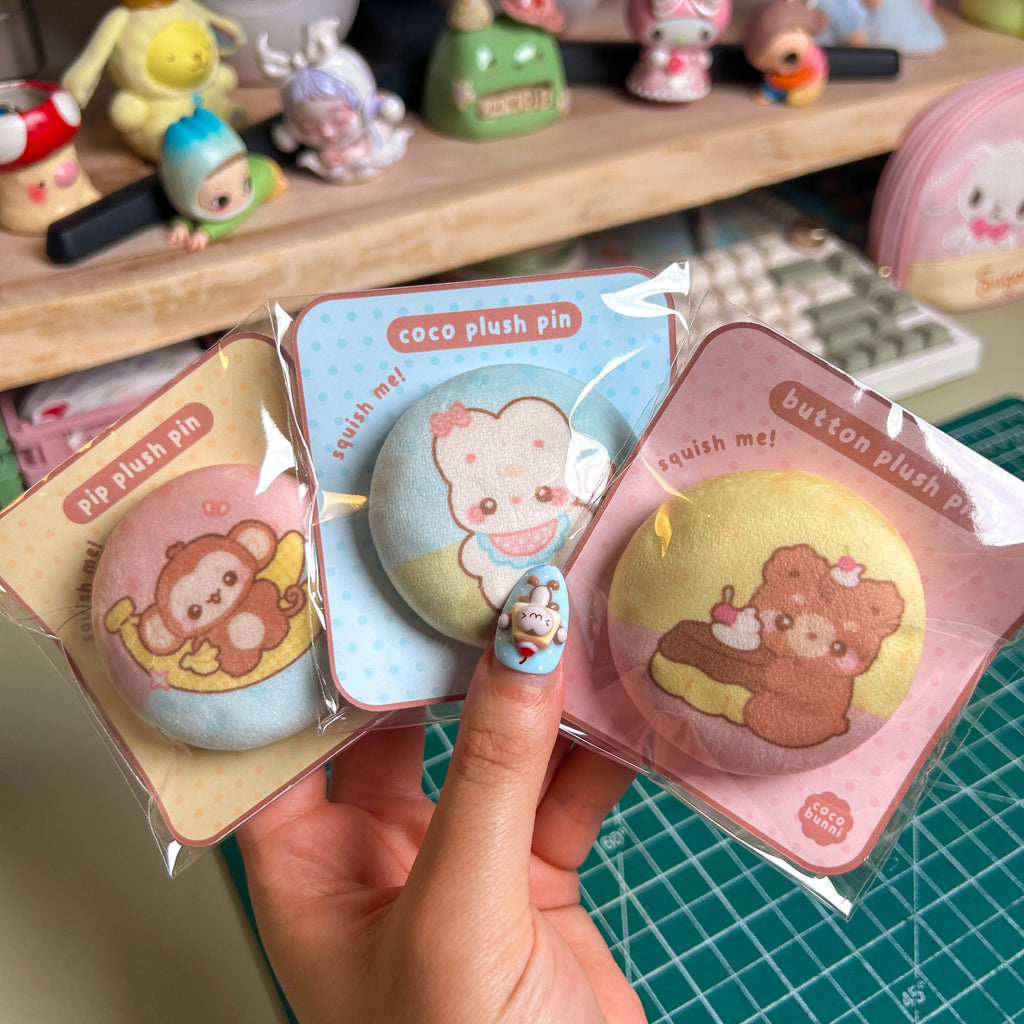 Button Plush Pin