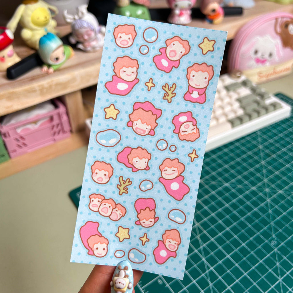 Fish Girl Blob Sticker Sheet