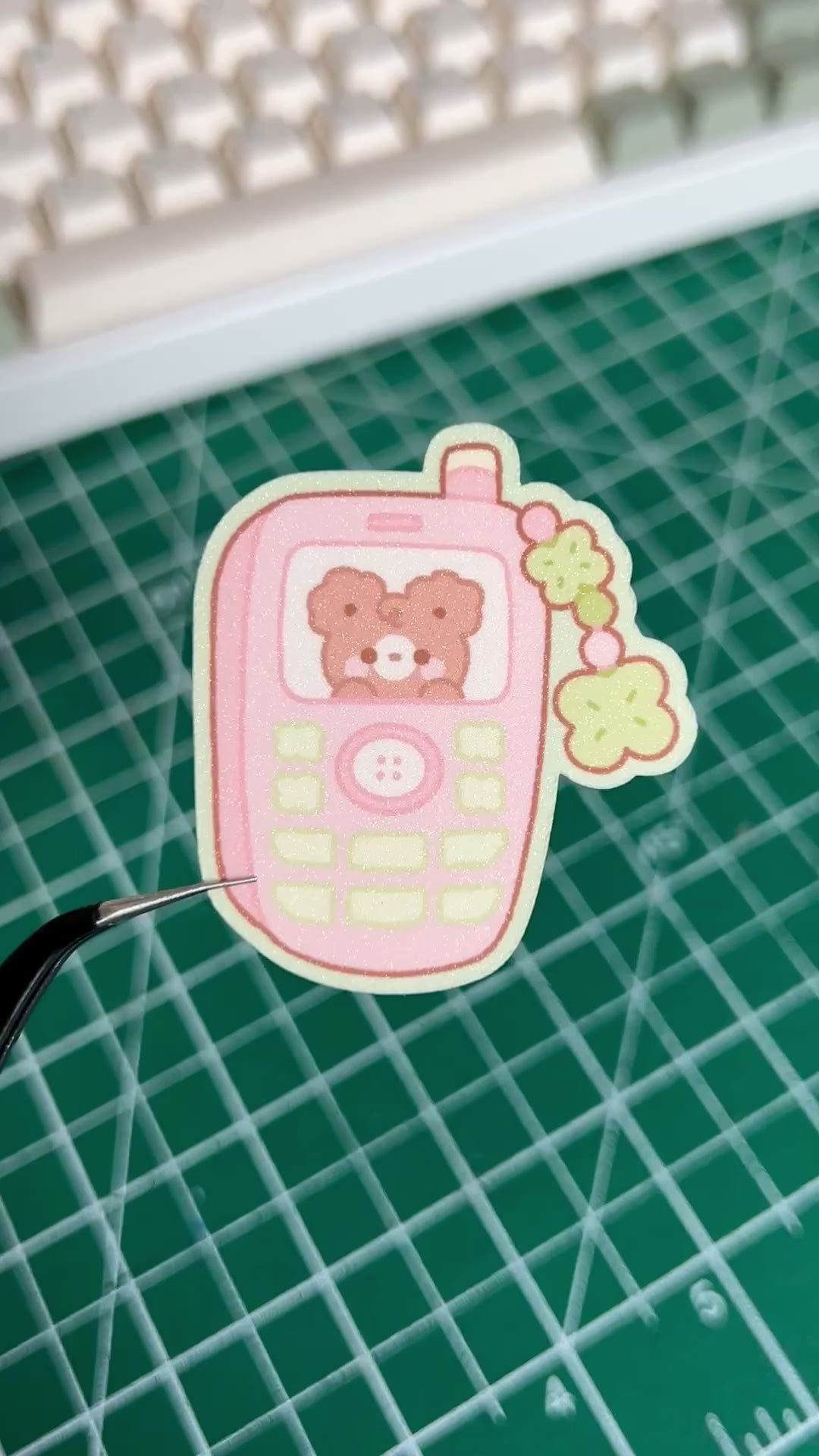 Cellphone Bear Sticker